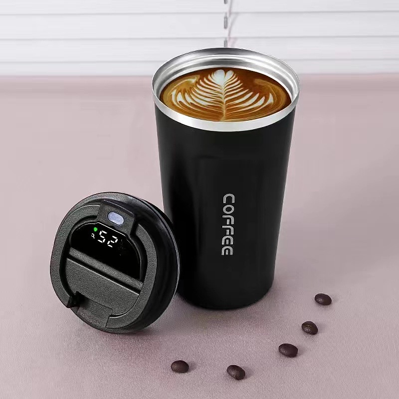Coffee Mug Smart Travel Thermos Cup Temperature Display Stainless Steel Vacuum Coffee Cup With AI Temperature Display 6
