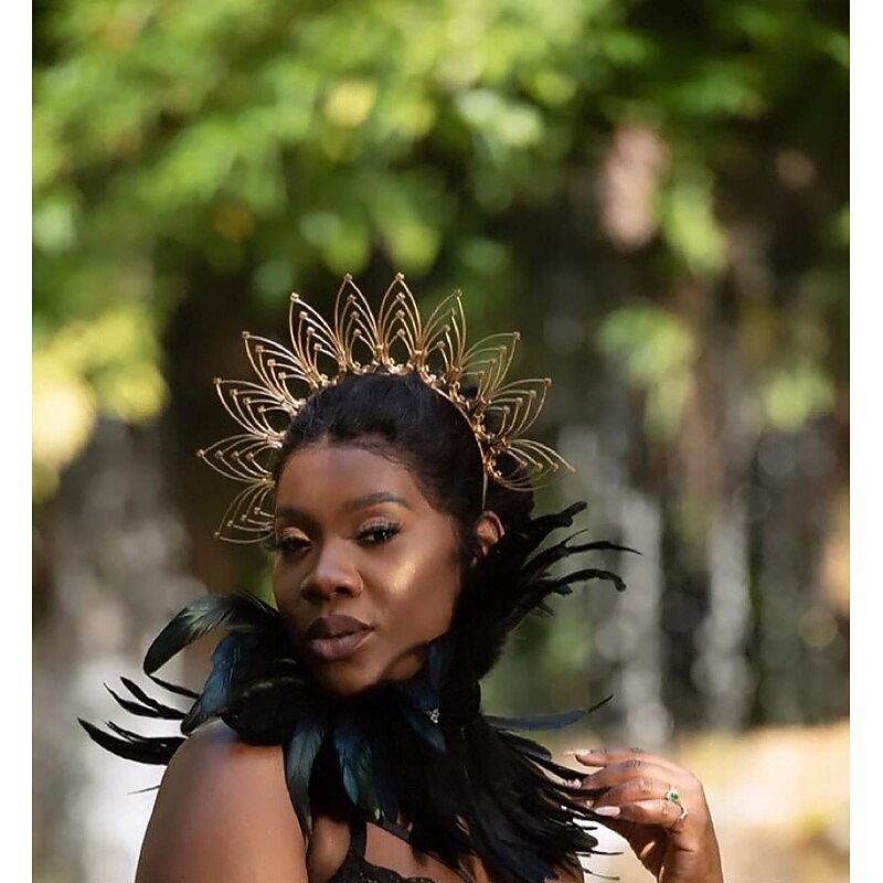 Punk & Gothic Choker Feather Collar Witch Maleficent Drag Queen Fancy Dress Unisex Fantasy Walpurgis Night Halloween Carnival Performance Pride Parade Pride Month Adults' Necklace All Seasons3