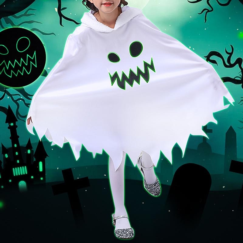 Kids Girls' Halloween Cape Cartoon Fashion Performance Coat Outerwear 3-12 Years Fall White