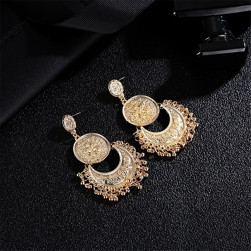 1 Pair Alloy Bohemian Sun&Moon Earrings For Women's Daily Festival Prom Date Beach2