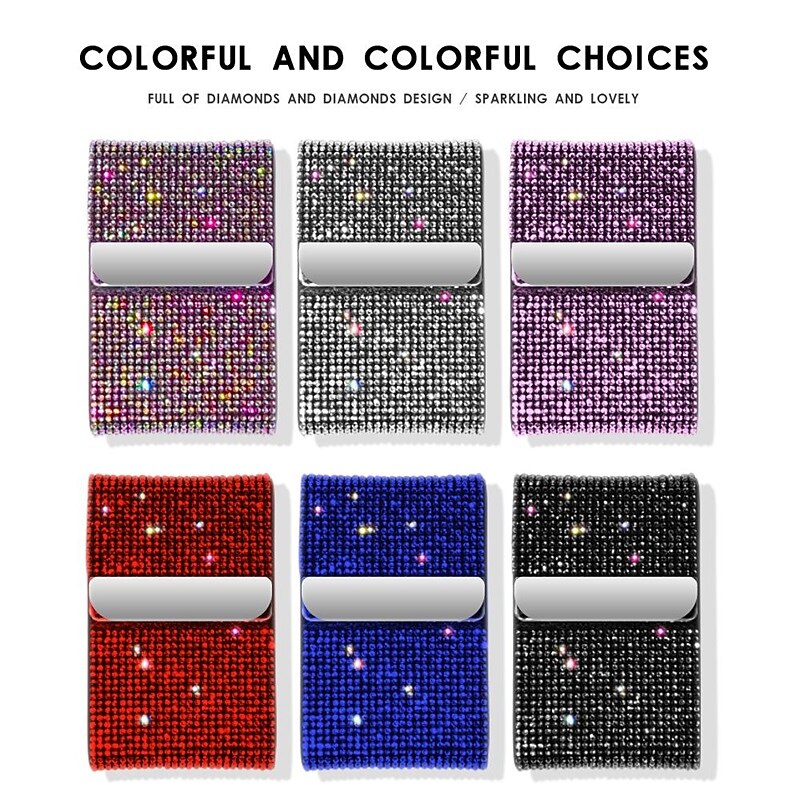Diamond Driver License Card Holder For Car Driving License Credit Card Storage Interior Flip Ladies Girls Car Bling Accessories3