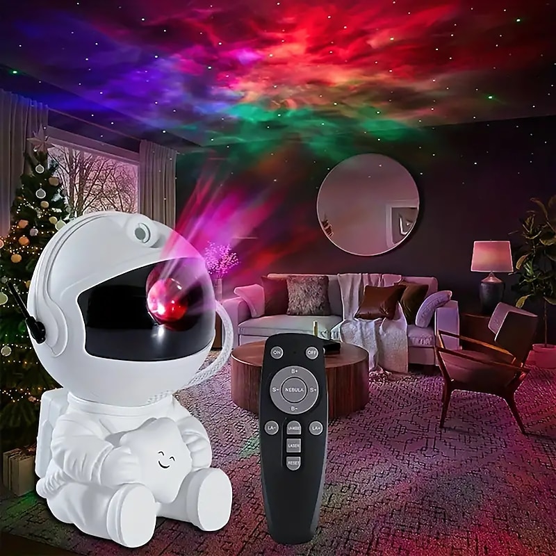ABS Material Astronaut Projection Lamp White/Black Housing USB Power Supply Suitable for Room Decoration Projection Festival Birthday Gift