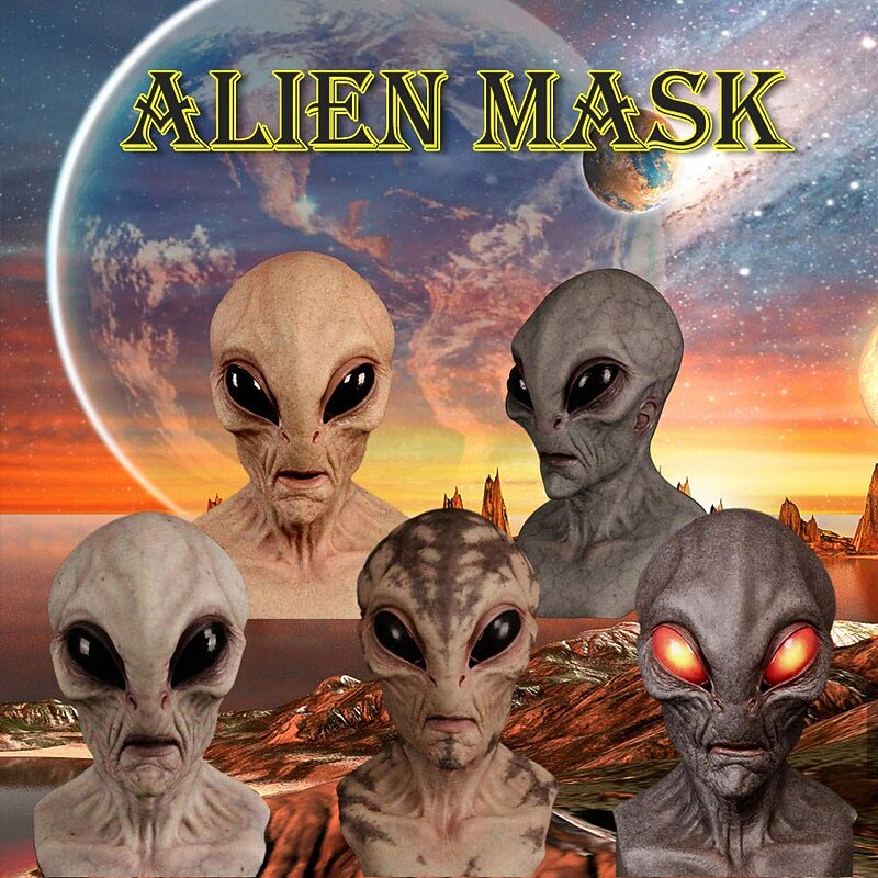 Halloween Mask Alien Funny Alien Magic Mask Cosplay Costume Party Novelty Latex Full Head Masks for Adult and Kids-Halloween