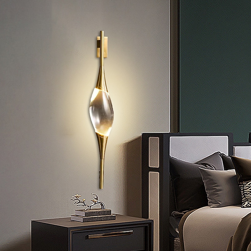 Crystal Wall Light Indoor Liner Design 60cm Minimalist Design Wall Sconce, Clear Glass Lampshade Wall Lamp,Decorative Wall Light for Bedroom Living Room Background Wall Lights 110-240V2