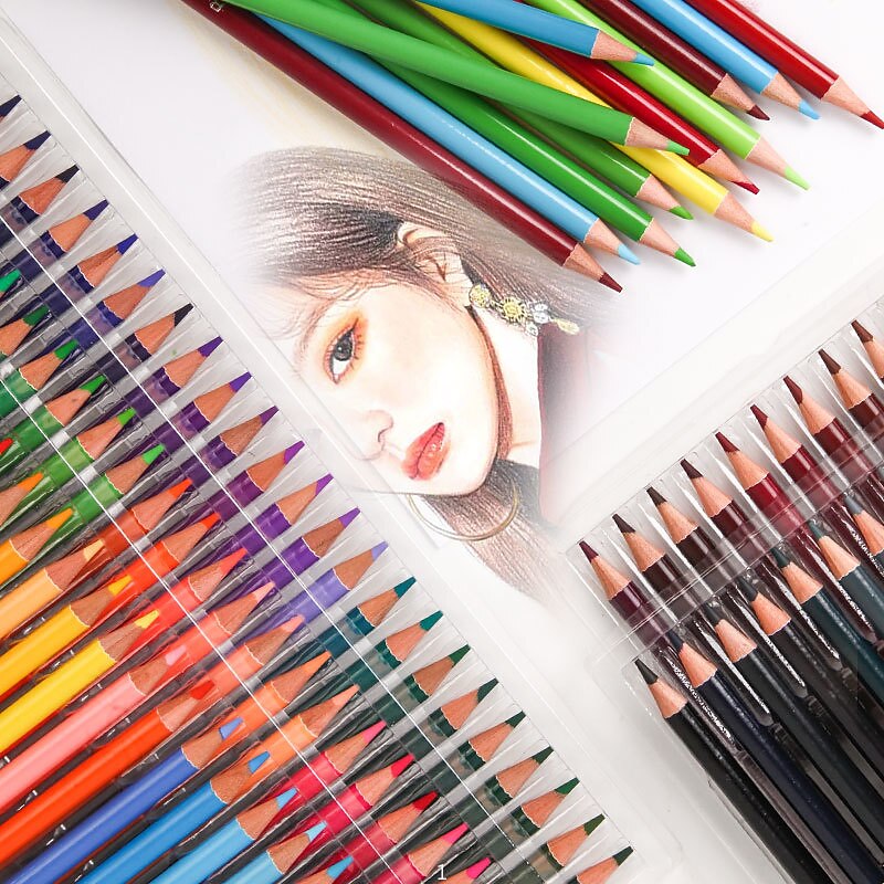 48/72/120/180pcs Brutfuner Oil Pencils Set - Vibrant Colors for Drawing and Coloring on Wood, Paper For Schools Teachers Students Children For Sketching Doodling Coloring Painting4