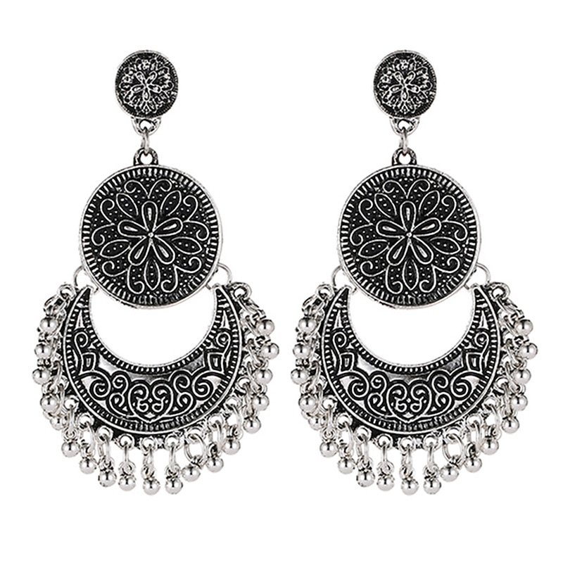 1 Pair Alloy Bohemian Sun&Moon Earrings For Women's Daily Festival Prom Date Beach3