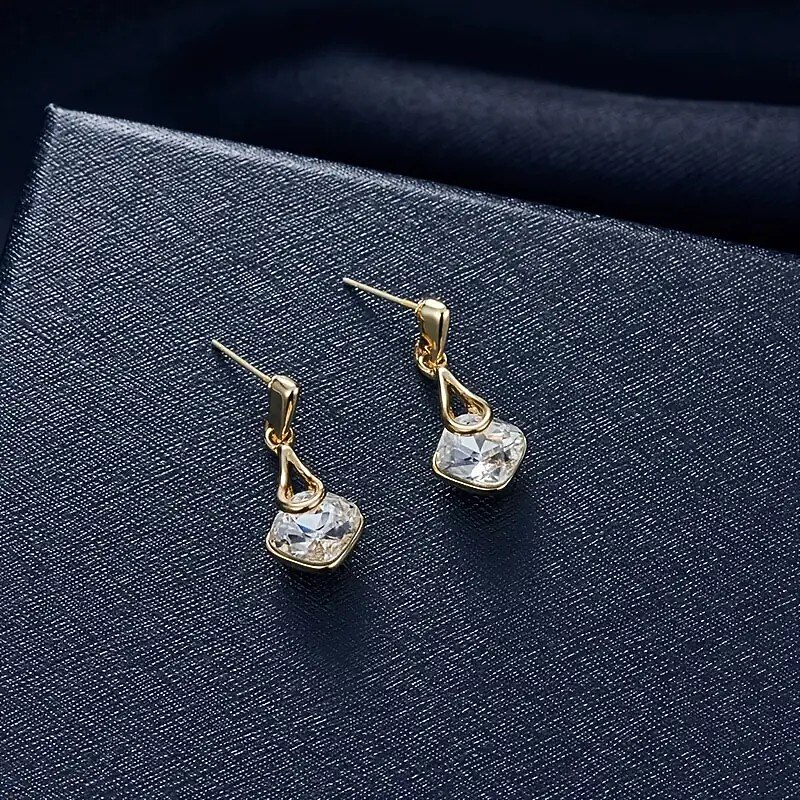 Bridal Jewelry Sets 1 set Alloy 1 Necklace Earrings Women's Stylish Simple Classic Precious Geometric Jewelry Set For Wedding Party4