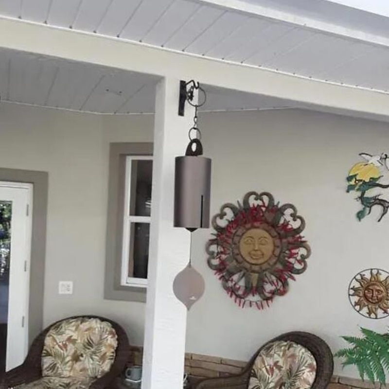 The Deep Resonance Serenity Bell, Heroic Windbell, Outdoor Wind Chime Garden Decoration, Retro Metal Leaves Wind Chime3
