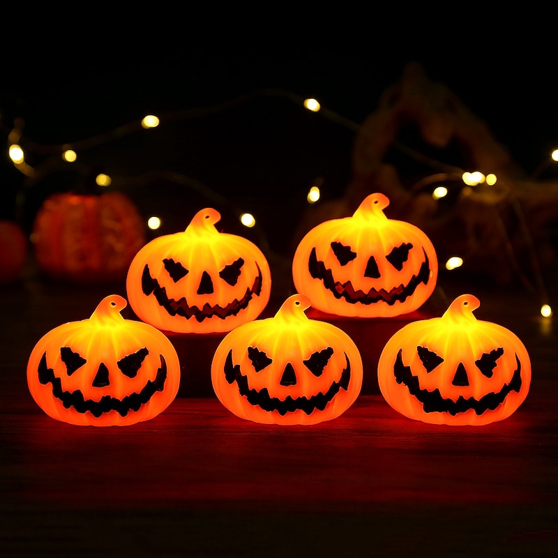 3/6pcs Halloween Decorations LED Pumpkin Lantern Jack O Lantern LED Atmosphere Decor Light Halloween Party Bar Home Ornaments2