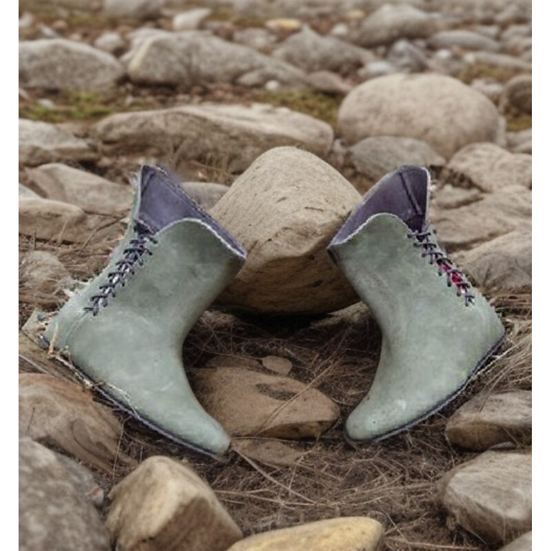 Vintage Medieval Renaissance Shoes Flat Jazz Boots Turn Shoes Pirate Knight Ritter Viking Archery Solid Colored Fancy Dress Men's Unisex Celtic Pirate Fantasy Halloween Carnival Masquerade Party3