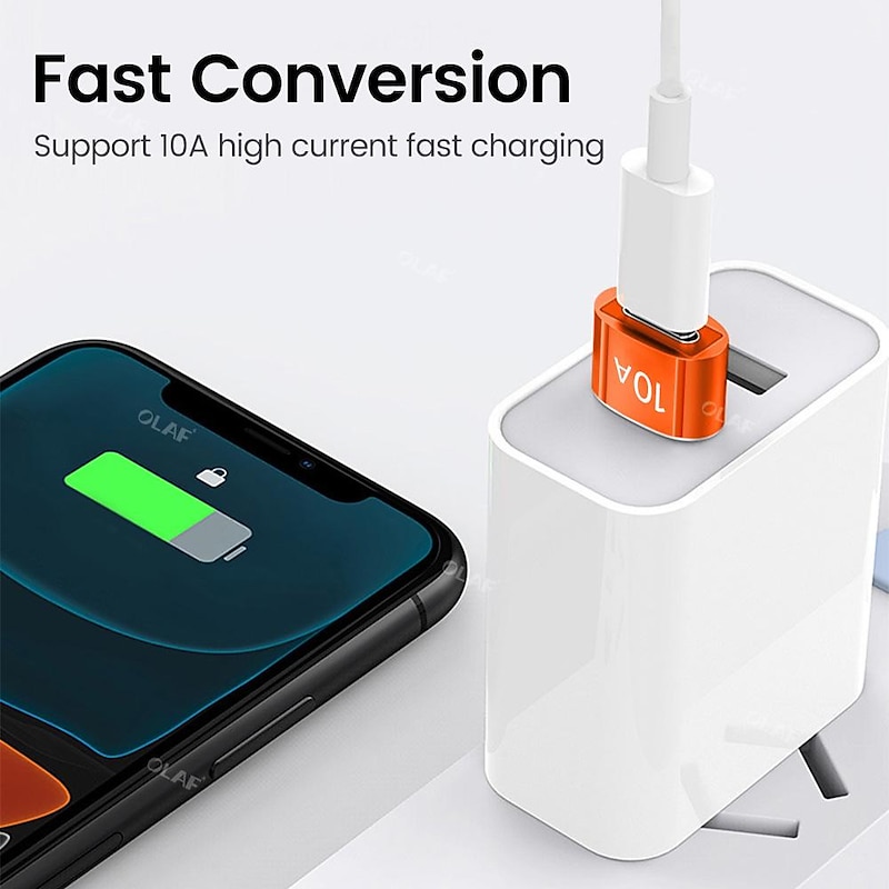 3PCS Olaf 10A OTG USB 3.0 To Type C Adapter TypeC Female to USB Male Converter Fast Charging Data Transfer For Macbook Xiaomi Samsung3