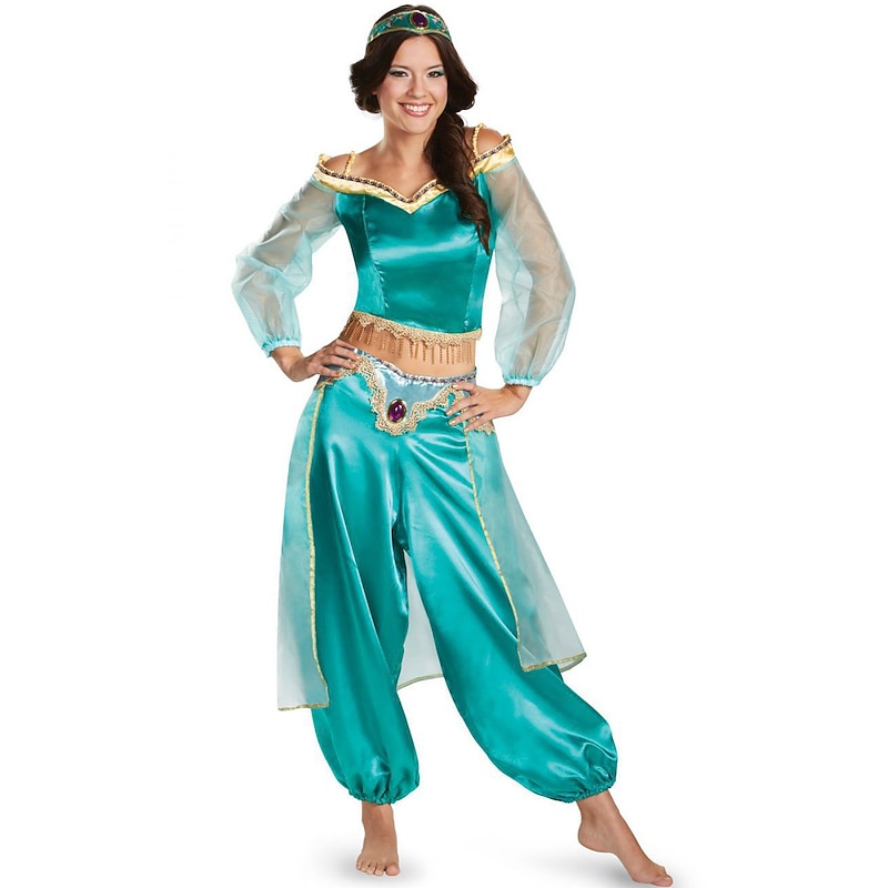 Princess Jasmine Halloween Cosplay Costume Belly Dance Costume Sexy Costume Adults' Women's Carnival Mardi Gras Carnival Party Easy Halloween Costumes Dress Up