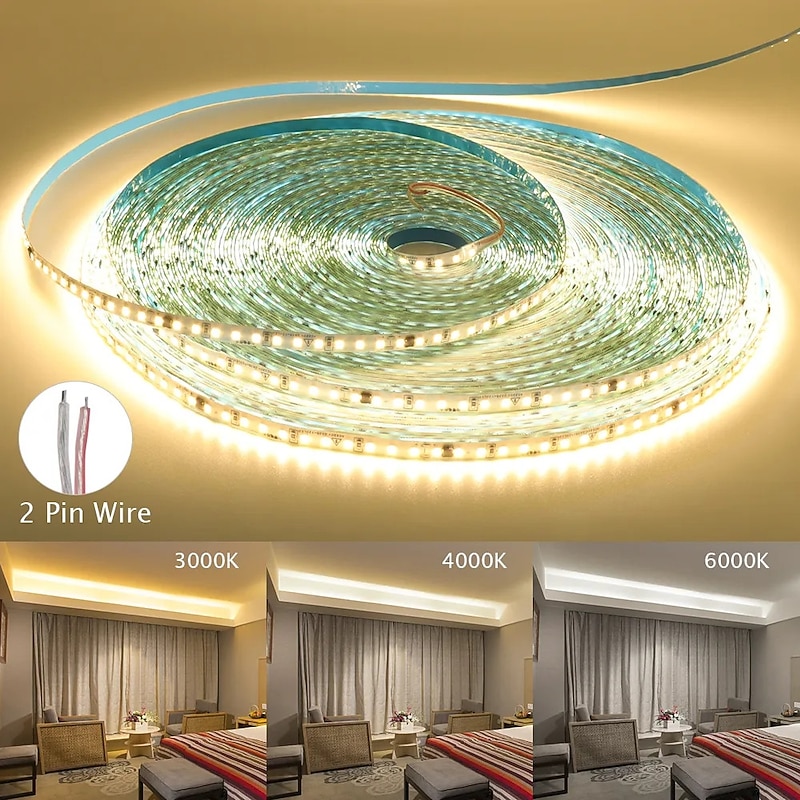 AC220V-240V LED Strip NO Need Driver IP65 Waterproof 3000K 4000K 6000K 2835 120Leds/M Flexible Ribbon Rope Tape Light