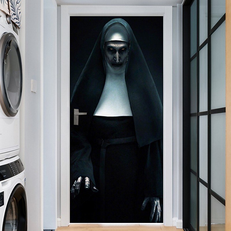 Halloween Ghost Sister Creative 3D Door Sticker Personalized Wood Door Home Decoration Wall Decal Paper Refurbished Wall Decal3