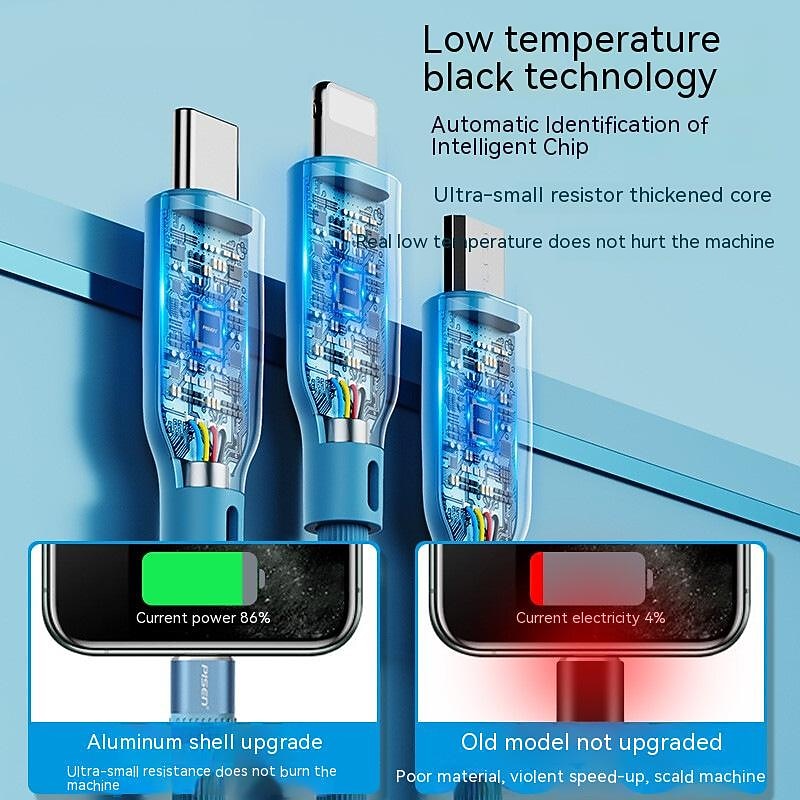 3 In 1 Phone Charger Type C Micro USB Multi Cable for iPhone Huawei Samsung Mobile Wire Cord Accessories USB Charging Data Cable2