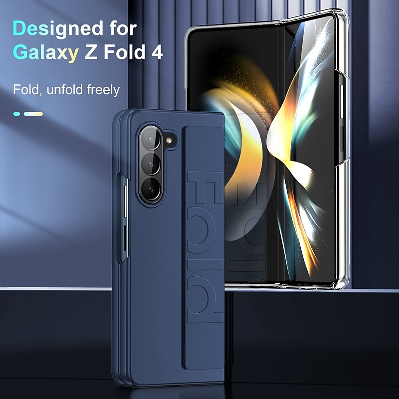 Phone Case For Samsung Galaxy Z Fold 7 Z Fold 6 Z Fold 5 Z Fold 4 Z Fold 3 Back Cover Portable Bumper Frame with Wrist Strap TPU Silicone2