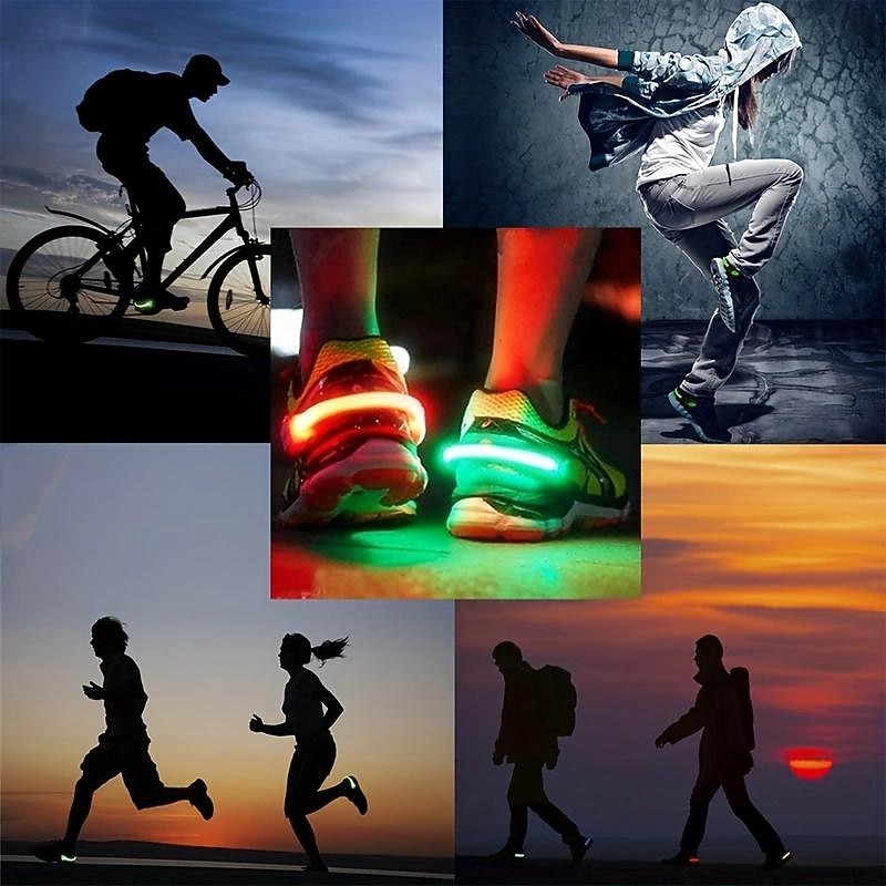 Outdoor Luminous LED Warning Light Clip Flashing Shoe Clip Light For Night Running Riding Bicyle Jogging Safety Light Lamp2