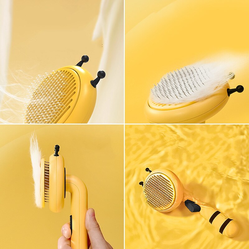 Little Bee Pet Needle Comb Cat Comb One Button Hair Comb Tool Pet Comb4