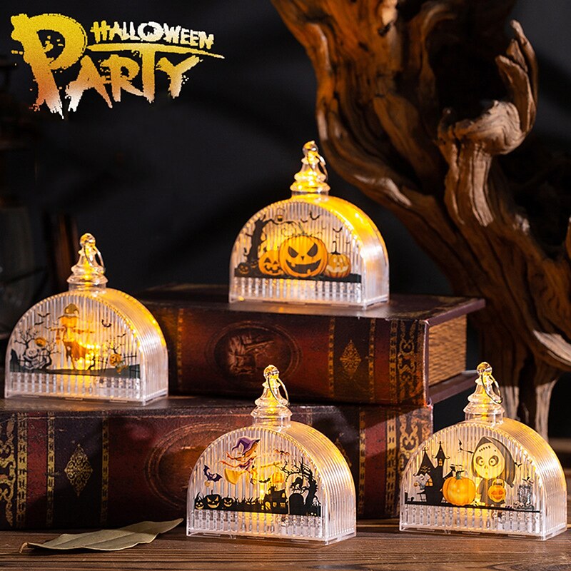 Halloween Pumpkin Lanterns Children's Handheld Lanterns Halloween Decorative Ornaments Luminous Props Party Hangers