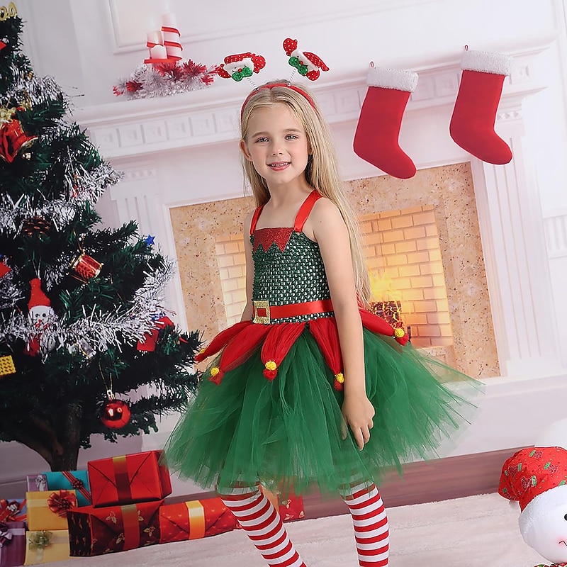 Elf Dress Tutu Kid's Girls' Cosplay Party / Evening Carnival Masquerade Easy Carnival Costume