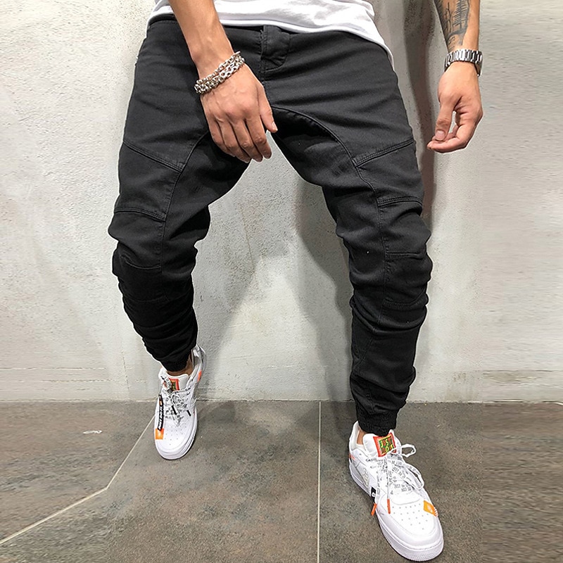 Men's Cargo Pants Trousers Track Pants Jogging Pants Outdoor Athleisure Daily Sports Soft Comfortable Pocket Drawstring Elastic Waist Plain Full Length Fashion Casual Activewear Black Khaki4