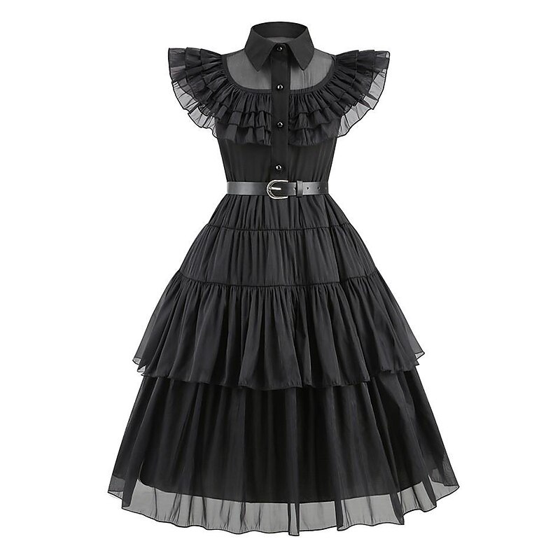 Gothic Horror Dark Academia Dress Masquerade Cosplay Movie Cosplay for Girls' Kid's Carnival Masquerade3