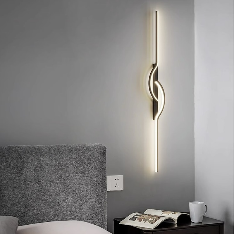 Lightinthebox LED Indoor Wall Light Liner Desin 60cm Curve Indoor Modern Simple LED Wall Lamp AcrylicWall Lamp is Applicable to Bedroom Living room Bathroom Corridor Warm White AC110V AC220V2