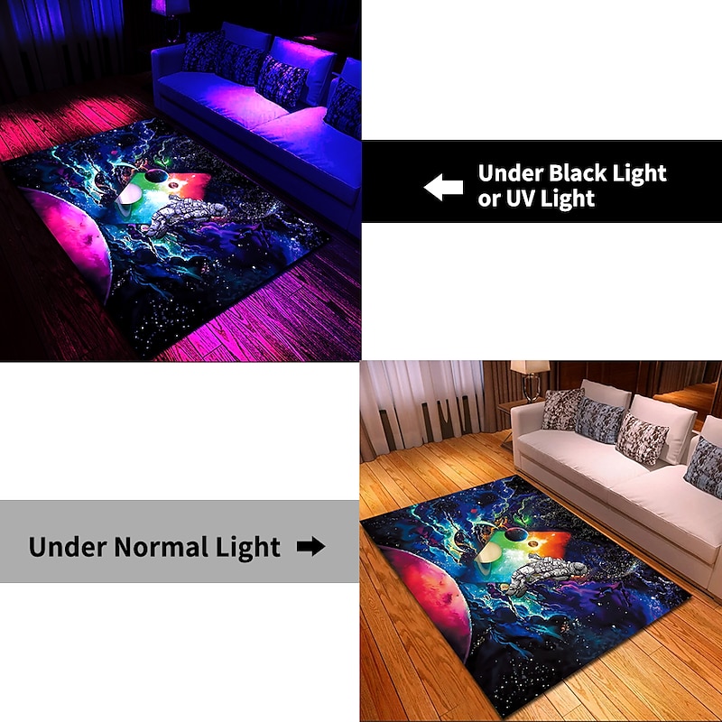 Tree of Life Blacklight Rug Carpet Floor Mat UV Reactive Glow in the Dark Rug Large Non-Slip Rug Mat Carpet for Room Decor2