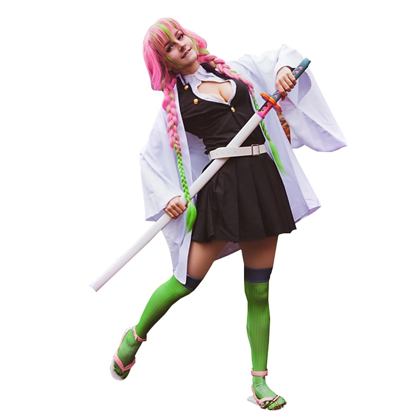 Kanroji Mitsuri Anime Cosplay Suits Cosplay Wigs Halloween Carnival For Women's Girls' Kid's Adults'