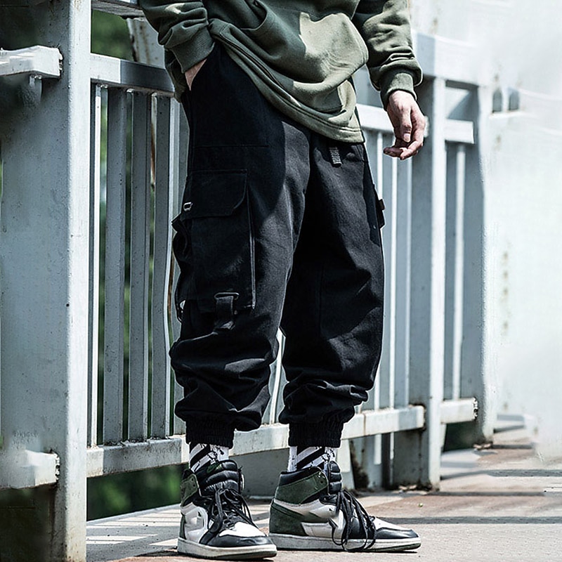 Men's Cargo Pants Cargo Trousers Techwear Pocket Plain Comfort Breathable Outdoor Daily Going out Fashion Casual Black Army Green Micro-elastic3