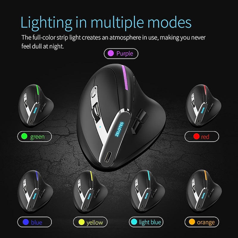 F-36 Ergonomic Vertical Mouse Right Left Hand 2.4G+BT1+BT2 Wireless Computer Gaming Mice Optical USB Mice for Computer Desktop2