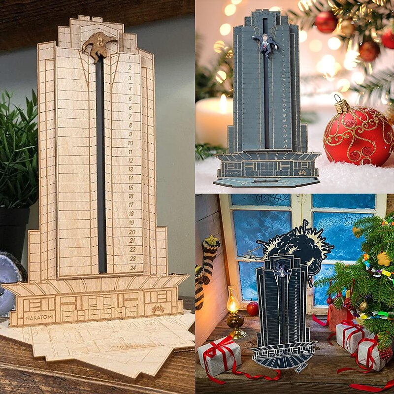 Christmas Die Hard Advent Calendar 2025 | Hans Gruber Advent Calendar | Wooden Advent Calendar | Christmas Countdown Advent Calendars | Funny Gifts Unique the Offices Advent Calendar