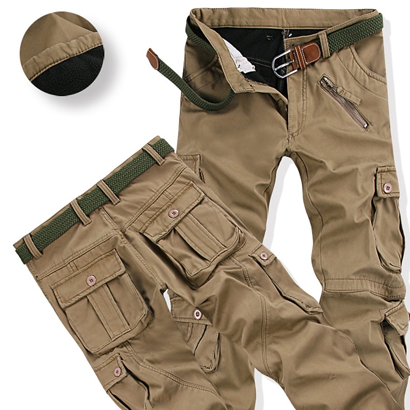 Men's Cargo Pants Cargo Trousers Combat Trousers Pocket Plain Comfort Breathable Outdoor Daily Going out Fashion Casual Black Army Green3