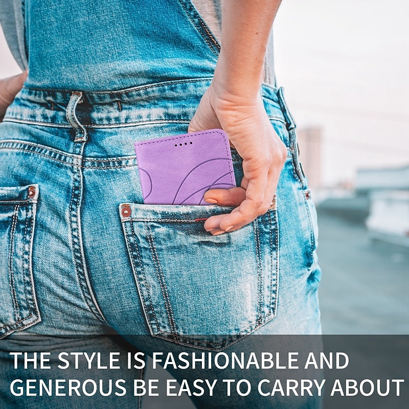 Phone Case For Samsung Galaxy S25 S23 S22 S21 FE S21 Ultra Plus A14 A23 A32 Wallet Case with Wrist Strap With Card Holder Kickstand Geometric Pattern TPU PU Leather2