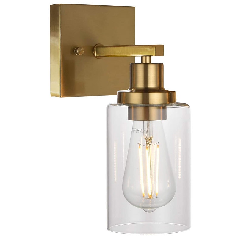 Bathroom Vanity Light Fixture, Matte Black Gold Finish Wall Sconce, Modern Wall Sconce with Bubble Glass Shade, Vintage Wall Sconce, For Mirror, Living Room, Bedroom, Hallway, E26 Base 110-240V2