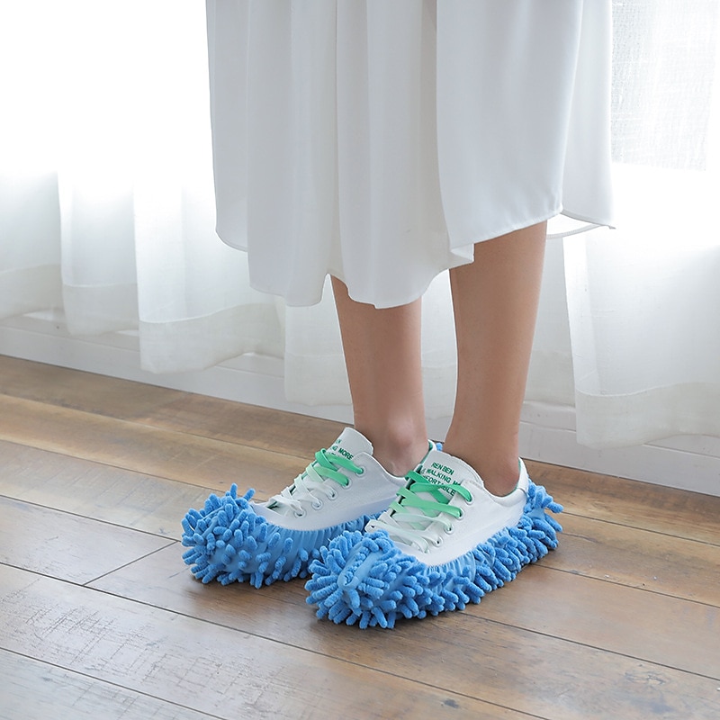 2pcs Chenille Mop Shoe Cover Lazy Man Shoe Cover Floor Mop Shoe Cover Mop Head Cover 2PC3
