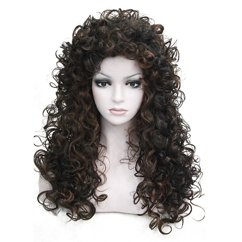 Synthetic Heat Resistant Hair Long Curly Wigs Cosplay Women Wig Halloween Wigs