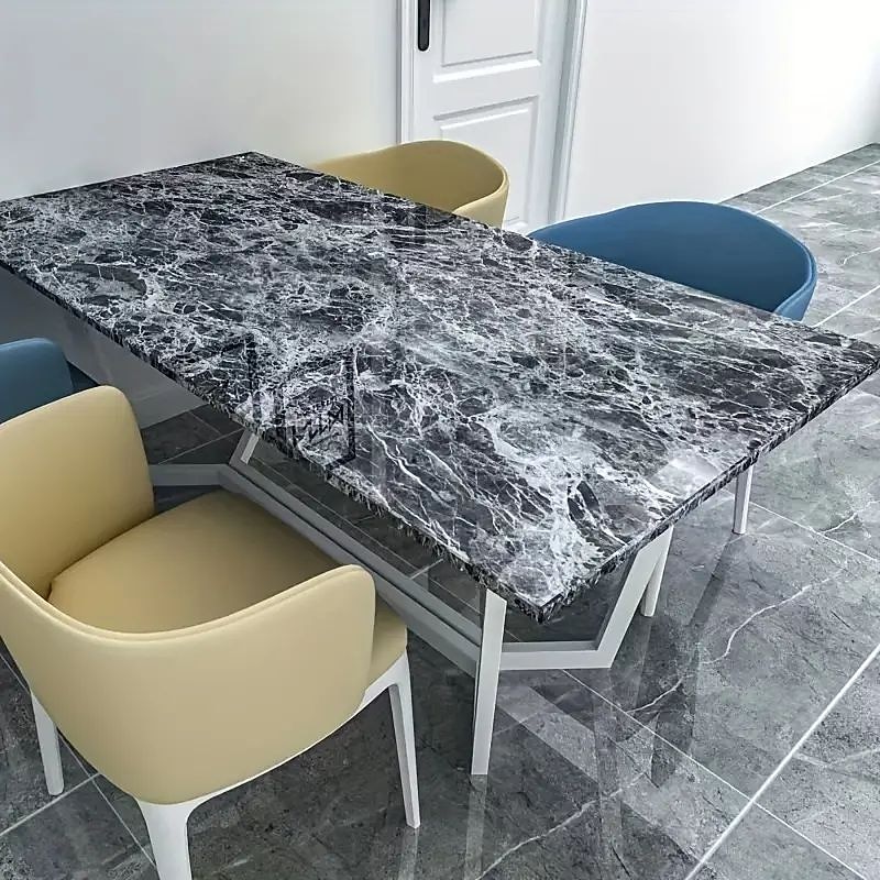 Cool Wallpapers Wall Mural 1pc Marble Wallpaper Marbling Aluminum Foil PET Contact Paper For Kitchen Mesa Self Adhesive Water Oilproof Removable Wall Sticker For Bathroom 60x500cm/23.6"x196.85"3