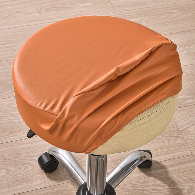 100% Waterproof Round Bar Stool Covers Stretch Dining Chair Seat Slipcover Cushion Slipcover Elastic Soft and Washable for Wedding Party Wedding2