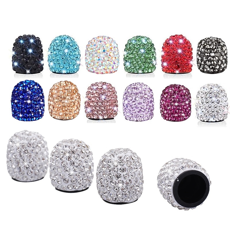 4pcs Diamond Car Tire Valve Caps Shining Dust-proof Wheel Valve Cover Vehicle Bling Crystal Valve Cap Car Styling Accessories2