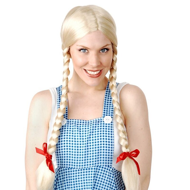 Oktoberfest Beer Cosplay Wigs Blonde Inga Plaits Bavarian Wig