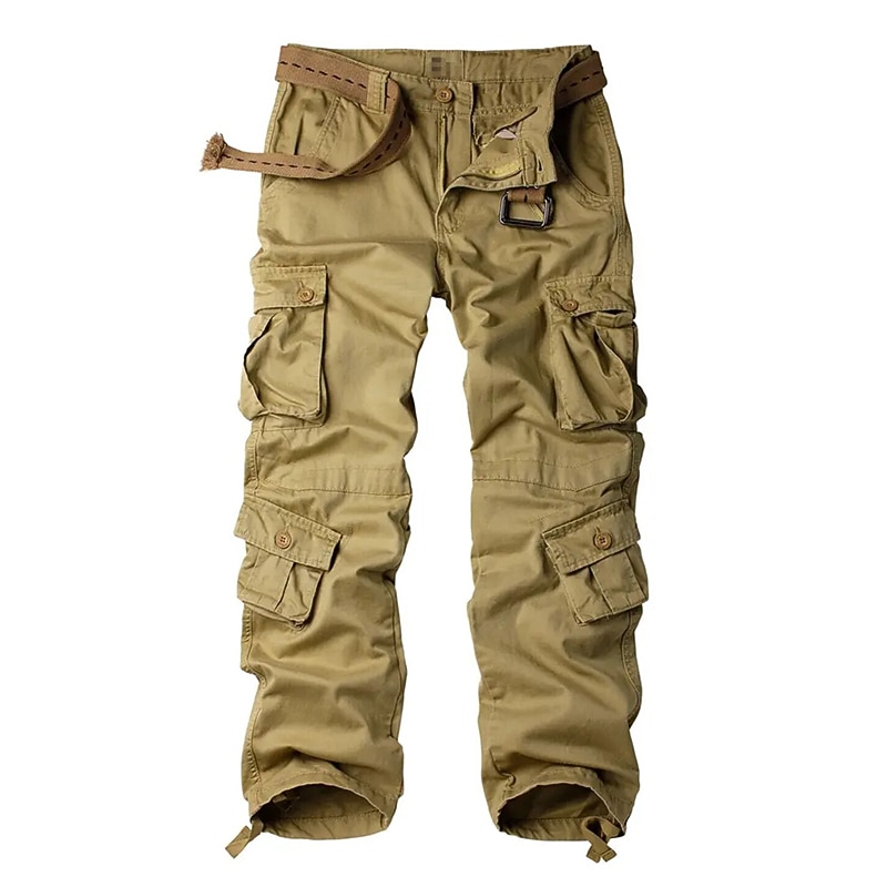 Men's Cargo Pants Work Pants Parachute Pants Pocket Multi Pocket High Rise Solid Colored Wearable Outdoor Full Length Outdoor Casual Streetwear Classic Loose Fit Yellow camouflage Grass Green High3
