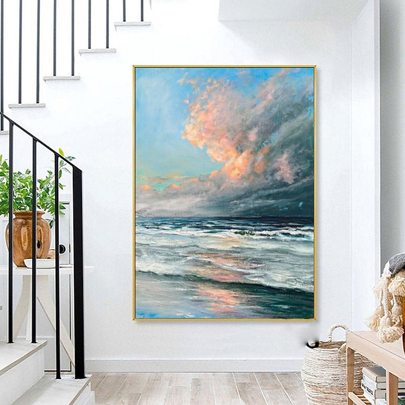 Oil Painting Handmade Hand Painted Wall Art Abstract Knife PaintingLandscape BeachHome Decoration Decor Rolled Canvas No Frame Unstretched 7