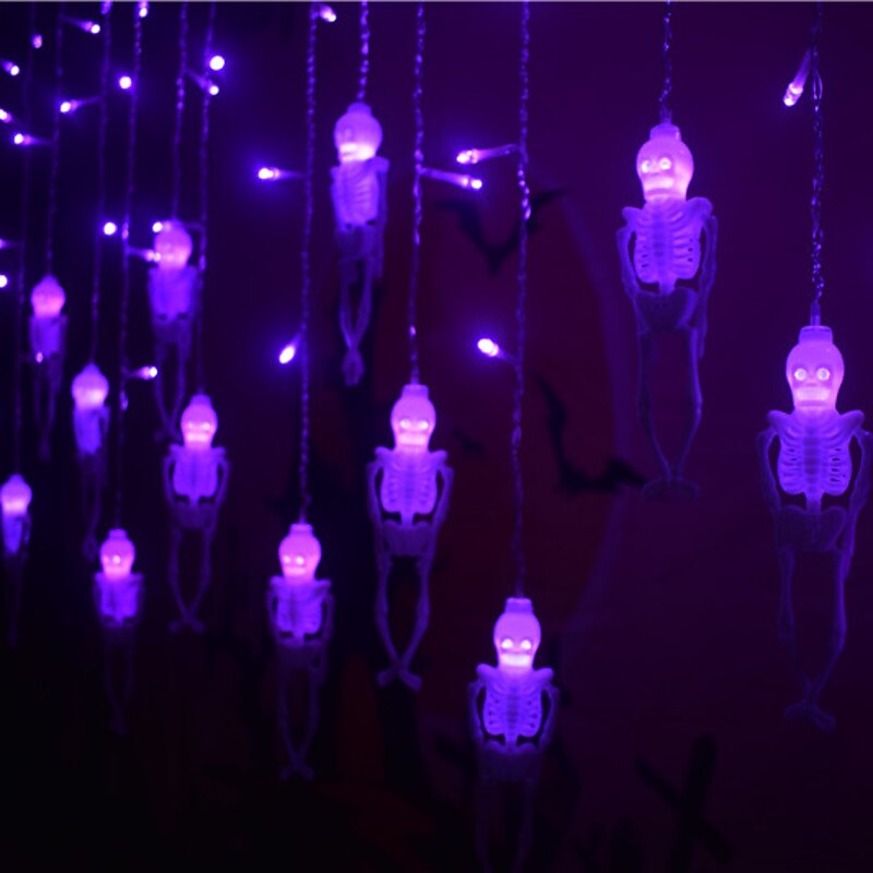 Halloween 3.5M 96Led Droop Light, LED Icicle Fairy Curtain Icicle Light Waterfall House Halloween Party Yard Garden Terrace Decoration Holiday Lights Plug In2