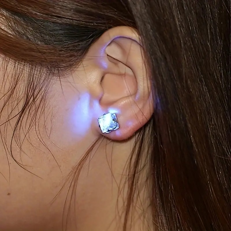2pcs Light Up the Night with These Color-Changing LED Earrings - Perfect for Parties!3