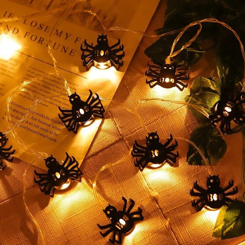 Halloween Spider String Lights 2/3/6m LED Halloween 10/20/40 Spider Lights Decorative Lights Spider Festival Lights Dress Up Bedroom Lights String Lights Hanging Lights2