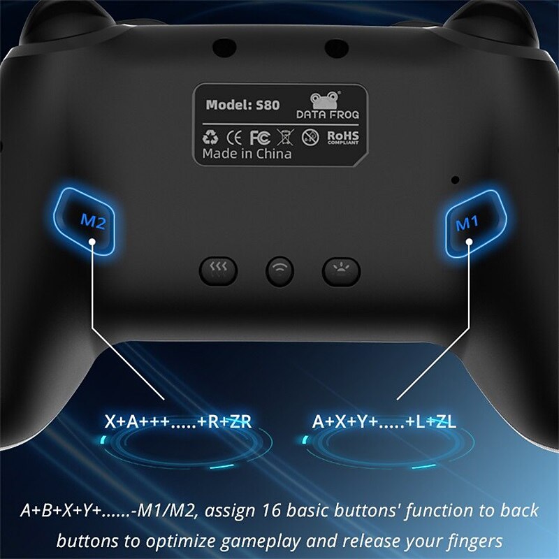 Wireless Controller For Nintendo Switch OLED Console Pro Gamepad with 600Mah Rechargeable Battery Programmable Turbo Function4
