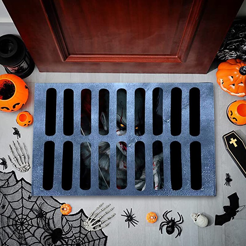 Halloween Clown Floor Mat Door Mat 3d Printing Trap Living Room Bedroom Bedside Carpet Halloween Decorations4