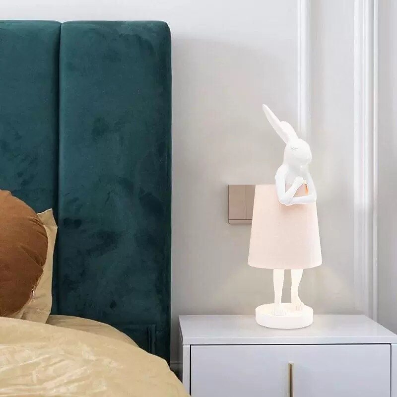 Table Lamp Bunny Table Lamps Gold Rabbit Table Lamp for Bedroom,Bunny Children's Bedside Gift Table Lamp Small Bunny Light 110-240V2