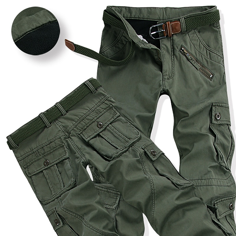 Men's Cargo Pants Cargo Trousers Combat Trousers Pocket Plain Comfort Breathable Outdoor Daily Going out Fashion Casual Black Army Green